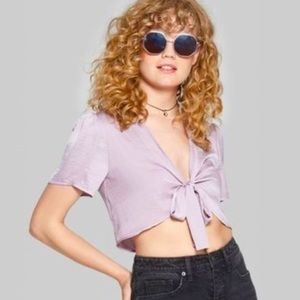 NWOT Satin tie top 💜